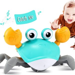 control future Crawling Crab Baby Toy - Infant Tummy Time Toys 3 4 5 6 7 8 9 10 11 12 Babies Boy 3-6 6-12 Learning Crawl 9-12 12-18 Walking Toddler 36 Months Old Music Development 1st Birthday Gifts