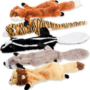 FIREOR Dog Squeak Toys, No Stuffing Plush Dogs Chew Toy for Small Medium Large Breed Chewer Squeaky Pet Supplies Tough Durable Puppy Teething Chewing Interactive to Keep Them Busy Best Birthday Gift